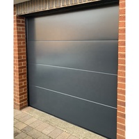 Portes de garage sectionnelles en alliage d'aluminium NUOXIN avec sécurité antivol et caractéristiques coupe-vent, design moderne pour usage en villa