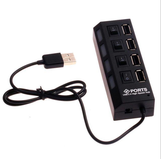 D1349 4 Port Usb Hub 2.0/20 with Individual Power Switches and LEDs