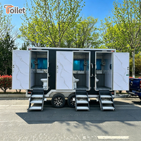 Rimorchio Bagno Mobile Multi-Cabina Personalizzabile con Freno a Singolo Asse per Eventi Esterni - Fornitura OEM all'Ingrosso per Progetti