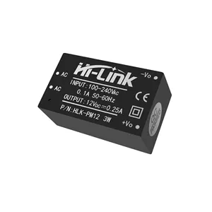 Hi-Link AC DC Converter HLK-PM12โมดูลแหล่งจ่ายไฟแยกสลับขั้นตอนลง220V ถึง3W 12V โมดูลพลังงาน Smps