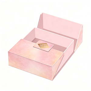 Caja de Regalo Rígida Magnética de Doble Puerta para Cosméticos de Lujo, con Logotipo en Lámina Dorada, Fabricante OEM, Reciclada - Product Image 4