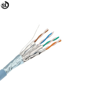 10 Gbps 23AWG sólido <span class=keywords><strong>trenzado</strong></span> <span class=keywords><strong>de</strong></span> alta calidad 4 pares blindado F/<span class=keywords><strong>FTP</strong></span> CAT6A <span class=keywords><strong>Cable</strong></span> LAN - Product Image 1