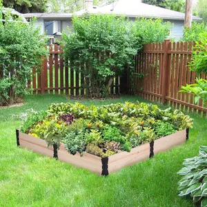 Lit de jardin en bois surélevé pour enfants, boîte de plantation, à combinaison libre, pour la culture de fruits, de légumes et d'herbes et de fleurs,