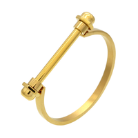 Bracelet femme en acier inoxydable, fermoir à vis, en forme de léopard, fer à cheval, or Rose