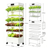 Système hydroponique intelligent HydroBlue pour la maison, jardinage vertical intérieur, 5 couches de lumières LED, capacité de 72 plantes, irrigation par pulvérisation à pompe