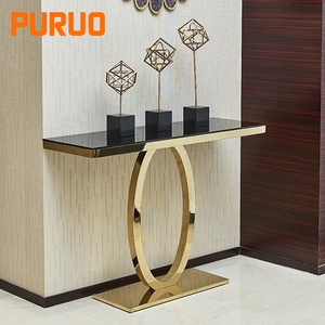 Rectangular Shaped Entrance Porch Modern Living Room Furniture Luxury Hallway Metal Stainless Steel Mirror <strong>Marble</strong> <strong>Console</strong> <strong>Table</strong> - Product Image 1