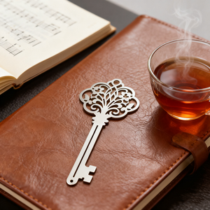 Custom Elegant Creative Gift Idea Thin Hollow Out Key Bookmarks Wholesale Bulk High Quality Laser Engravable Metal Bookmark
