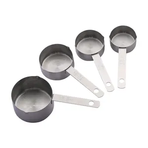 KINGWISE厨房茶勺配件不锈钢量勺厨房独特的1/4茶匙量勺和杯子