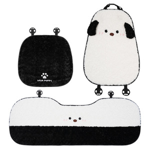 Coussin de siège de voiture en peluche Panda mignon, épais, chaud, décoratif pour l'hiver, housse de siège antidérapante pour l'intérieur de la voiture - Product Image 5