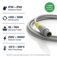 Câble de connexion pour machine à souder Bexkom, assemblage haute intensité, isolateur PPS, verrouillage à vis, laiton plaqué or, blindage CEM, Chine