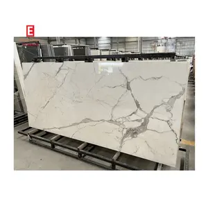 Cheap Artificial Marble Stone Slab Arabescato Look Marble With Grey Vein Panel Tile