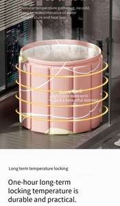 Bañera <span class=keywords><strong>Plegable</strong></span> de Plástico para Adultos y Niños, Cómoda Bañera Doméstica <span class=keywords><strong>con</strong></span> Función de Asiento para Baños de Hidromasaje - Product Image 3