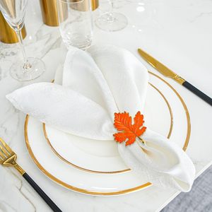 Anillo para Servilletas con Diseño de Hoja de Arce para Decoración de Mesa en Fiestas, Bodas, Navidad y Cenas - Product Image 6
