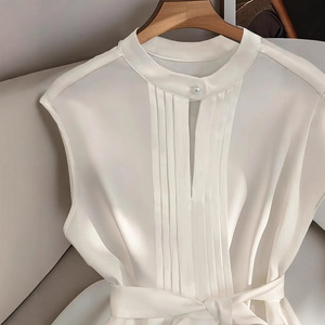 <span class=keywords><strong>Camicia</strong></span> Elegante Senza Polsini con Cintura, Stile Classico Europeo e Americano, Abbigliamento Femminile Transfrontaliero - Product Image 4