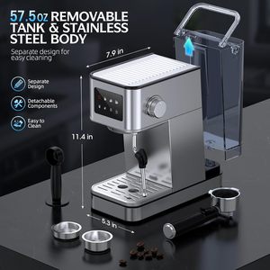 เครื่องชงกาแฟเอสเพรสโซแบบกึ่งอัตโนมัติ 2 in 1 รุ่นใหม่ แรงดันสูง 19 บาร์ สำหรับใช้ในเชิงพาณิชย์และโรงแรม พร้อมฟังก์ชั่นทำฟองนม - Product Image 4