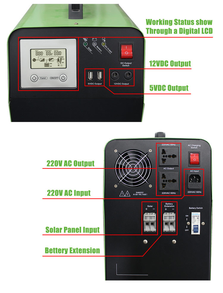 All in One Hybrid Energy System Home Set 500w 1kw 1.5kw Solar Panel and Battery Off Grid Power Solar Generator · image 4