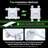 Support de fixation réglable en ABS à ventouse compatible Starlink Mini, kit de support robuste pour fenêtre de voiture et toit ouvrant, installation sans perçage
