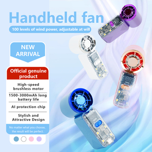 พัดลมมือถือความเร็วสูง เงียบ พร้อมไฟ LED แสดงผลแบบดิจิตอล แรงลมทรงพลัง ขนาดพกพา ใช้พลังงานจากแบตเตอรี่ USB สำหรับใช้ในรถยนต์และกลางแจ้ง ทำจากพลาสติก - Product Image 3