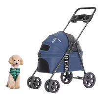 Petite poussette pliante extérieure pour animaux de compagnie pour chats et chiens-Transporteur portable pour animaux de compagnie pour les aventures de voyage