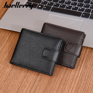กระเป๋าสตางค์ผู้ชายแบบสั้น Baellerry สีดำกาแฟ ลายลิ้นจี่ ตัวล็อคแม่เหล็ก ช่องใส่บัตรหลายช่อง ใช้ได้ทุกวัน - Product Image 4