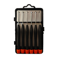 Jeu de 6 tournevis SAE en pouces, en acier au carbone, avec tige chromée, embouts Phillips et plats, kit d'outils de réparation de précision, étui en plastique, pour lunettes