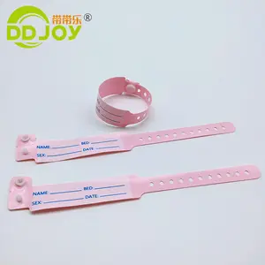 High Quality Disposable Hospital Handwriting Plastic Medical PVC ID Wristband Super Soft For Infant New Born Baby