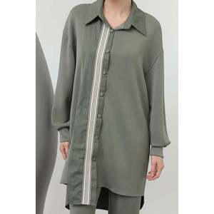 Costume pour femme avec détails de bordure et de rayures - 14297TKS - KHAKI - Product Image 2