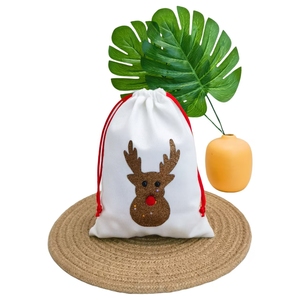 Sac cadeau de Noël avec éléments festifs, adorable pochette à bonbons pour cadeaux de Noël - Product Image 4
