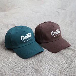 Casquette de baseball vintage unisexe en coton non structurée à 6 panneaux de couleur unie avec logo brodé 3D personnalisé de haute qualité - Product Image 4