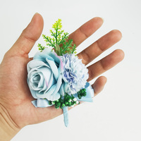 Set Corsage Bunga Mawar untuk Pergelangan Tangan dan Boutonniere Buatan Tangan Set Corsage Buatan untuk Pengantin Bunga Tangan untuk Pernikahan