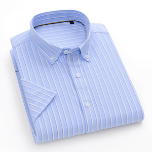 <span class=keywords><strong>Camisas</strong></span> <span class=keywords><strong>de</strong></span> Manga Corta a Rayas <span class=keywords><strong>de</strong></span> Algodón Puro Sin Almidón para Hombre al por Mayor para Primavera y Verano, Casuales <span class=keywords><strong>de</strong></span> Negocios y Transpirables - Product Image 6