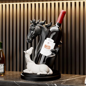 Soporte para Botellas de Vino con Forma de Caballo, Escultura en Blanco y Negro, Decoración Moderna y Minimalista para el Hogar, Sala de Estar o Gabinete - Product Image 4