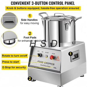 Picadora de Alimentos Multifuncional de Acero Inoxidable, Procesador de Alimentos de Fácil Operación para Carne, Verduras y <span class=keywords><strong>Ajo</strong></span> - Product Image 3
