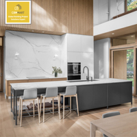 Armário de Cozinha Slim Shaker Personalizado Cbmmart com Acabamento em Madeira Natural, Estrutura Fina, Estilo Americano Transicional, Conjunto Completo do Fabricante