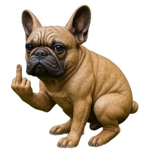 Innovative French Bulldog Resin Figurine Decorative <strong>Artwork</strong> for Home Living Room and <strong>Christmas</strong> Cartoon Style Paint - Product Image 5