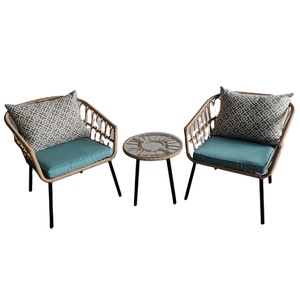 Ensemble de bistrot moderne en acier 3 pièces pour table et chaise de patio extérieur pour salle à manger parc sous-sol hôtel villa ou cour - Product Image 1