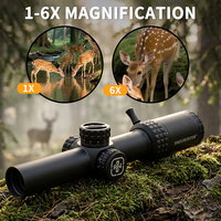 FOCUHUNTER-Viseur Télescopique Tactique en Aluminium LPVO 1-6x24E SFP Rouge Vert, avec Levier Optique Réglable