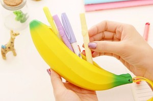 Dual <b>Coin</b> Purse Key Wallet School Pencil Bag Promotional Gift Stationery Novelty Yellow Banana Silicone Pencil <b>Case</b> for Girls - Product Image 6