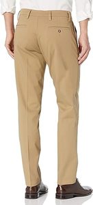 Calças Masculinas de Cintura Média em Tecido Leve com Zíper, Ajuste Reto, Secagem Rápida, Antiestáticas, Flex 360, Personalizadas, para o Dia a Dia, Cor Cáqui - Product Image 2