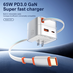 <span class=keywords><strong>Chargeur</strong></span> <span class=keywords><strong>rapide</strong></span> tout-en-un LDNIO Q10 <span class=keywords><strong>65W</strong></span> GaN avec câble rétractable de 80 cm, multi-ports pour téléphones, ordinateurs portables, tablettes, <span class=keywords><strong>chargeur</strong></span> <span class=keywords><strong>rapide</strong></span> de voyage - Product Image 2