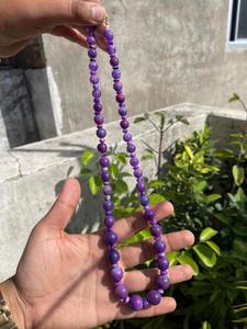 สร้อยคอลูกปัดเจลซูกิไลท์: ความยาว 28 ซม. เครื่องประดับพลอยสีม่วง ลูกปัดหิน ราคาขายส่ง อุปกรณ์ทำเครื่องประดับ งานฝีมือเครื่องประดับ - Product Image 4