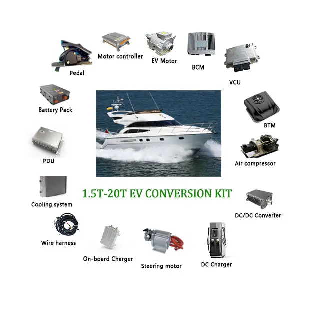 Kit di conversione barca AEAUTO 1.5 - 20 Ton completo motore elettrico kit di conversione fuoribordo elettrico per barca