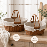 Panier de pique-nique en PP tissé à la main, écologique, panier de style rustique et boîte de rangement, boîte cadeau créative de remerciement