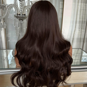 Parrucche con Base in Seta Marrone Cioccolato per <span class=keywords><strong>Donna</strong></span>, 100% <span class=keywords><strong>Capelli</strong></span> Vergini Europei, Parrucche a Onda Naturale di Alta Qualità - Product Image 3