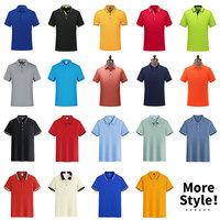 Op maat gemaakte bedrukte logo katoen polyester kleurrijke kraag korte mouw poloshirt heren werkkleding golf polo shirt