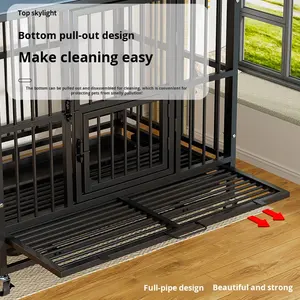 Katı desen <span class=keywords><strong>Metal</strong></span> kapalı evcil hayvan kafesi için orta büyük köpekler için Golden Retriever Toilet çoban ile küçük köpek tuvalet yan - Product Image 3