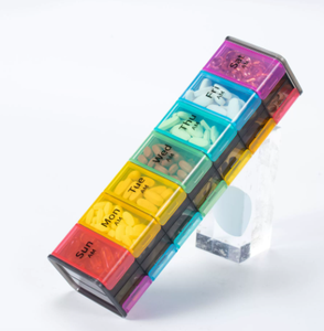 Organizador de Pastillas Colorido en Oferta, con 14 Compartimentos Extraíbles AM/PM, Estuche Portátil para Almacenamiento de Medicamentos 2 Veces al Día - Product Image 1