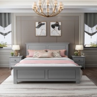 Cadre de lit en bois blanc minimaliste moderne, lit de chambre à coucher de luxe léger avec pied de lit pour la maison