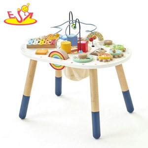 <span class=keywords><strong>Table</strong></span> d'apprentissage <span class=keywords><strong>multi</strong></span>-<span class=keywords><strong>activités</strong></span> en bois de haute qualité pour tout-petits - Jouet éducatif avec engrenages, perles et formes W12D480 - Product Image 5