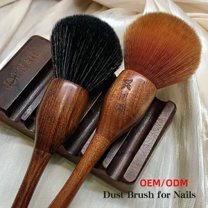 Pinceau de maquillage à couvrance totale, effet naturel brillant, longue tenue, pinceau à fond de teint frais, pinceau à poudre à tête ronde, pinceau à poussière pour ongles, en bois - Product Image 4